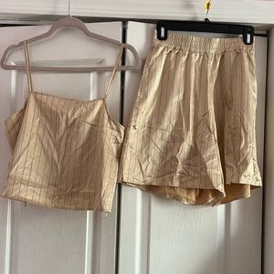 Zara Satin Pinstripe Coordinate Set